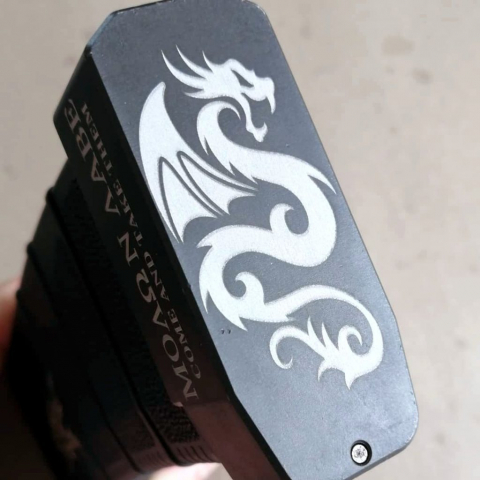 Aluminium mag base 3 Laser engraving and marking on Aluminium mag base