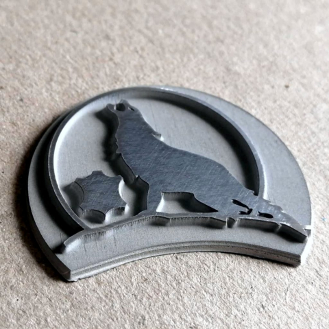 Aluminium Leather stamp 1 Laser engraving and marking on Aluminium Leather stamp