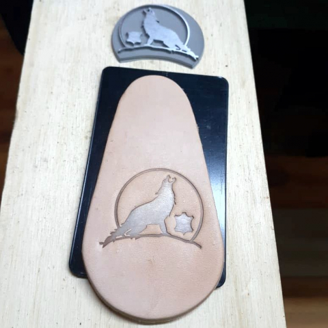 Aluminium leather stamp 2 Laser engraving and marking on Aluminium leather stamp