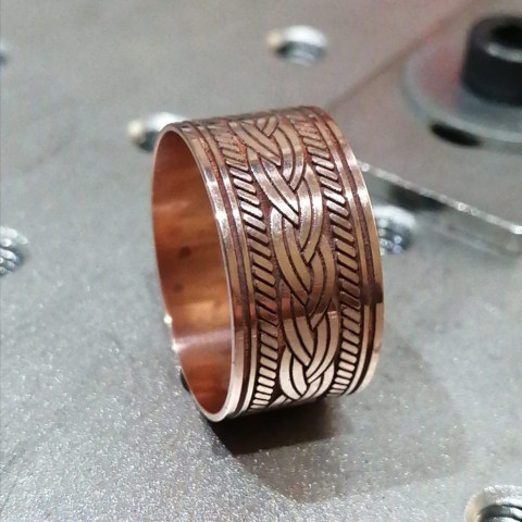 ring 1 Laser engraving and marking on copper ring
