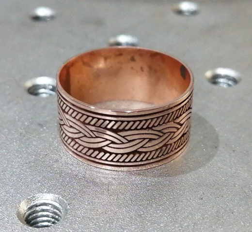 ring 2 Laser engraving and marking on copper ring