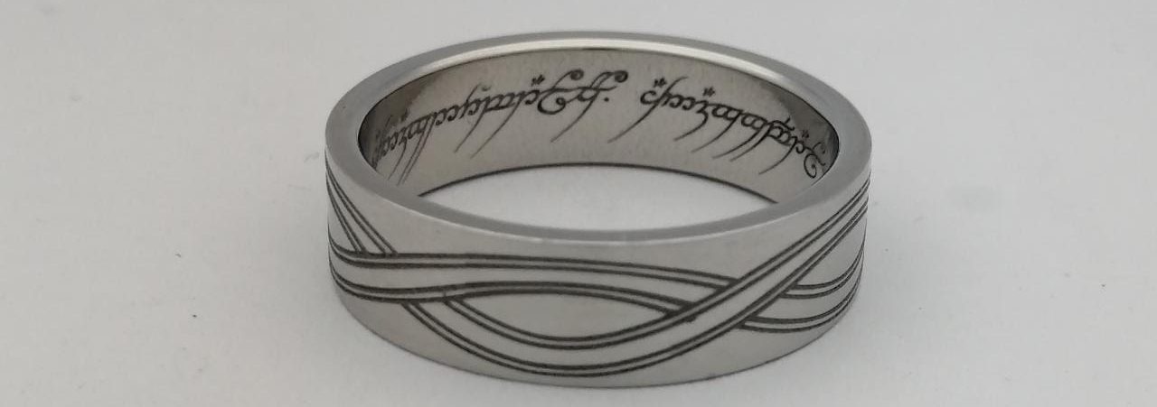 Laser engraving and marking on stainless steel ring