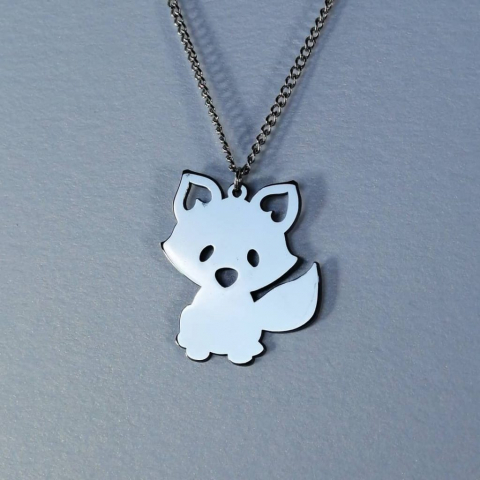 Stainless fox pendant Laser engraving and marking on Stainless fox pendant