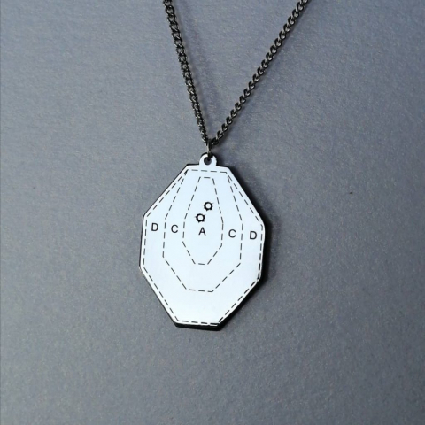 Stainless IPSC target pendant Laser engraving and marking on Stainless IPSC target pendant
