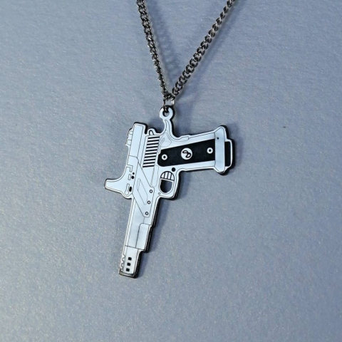 Stainless steel IPSC Open pendant Laser engraving and marking on Stainless steel IPSC Open pendant