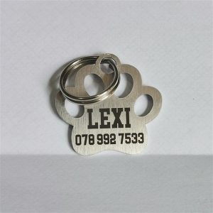 Paw shaped pet tag